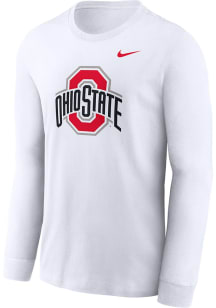 Nike Ohio State Buckeyes White Primary Logo Long Sleeve T Shirt