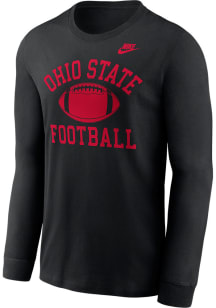 Nike Ohio State Buckeyes Black Cotton Long Sleeve T Shirt