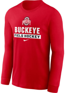 Nike Ohio State Buckeyes Red Cotton Long Sleeve T Shirt
