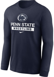 Nike Penn State Nittany Lions Navy Blue Cotton Long Sleeve T Shirt