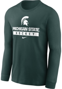 Nike Michigan State Spartans Green Ice Hockey Long Sleeve T Shirt