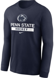Nike Penn State Nittany Lions Navy Blue Ice Hockey Long Sleeve T Shirt