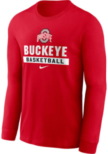 Nike Ohio State Buckeyes Red Basketball Long Sleeve T Shirt