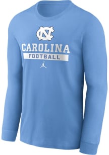 Nike North Carolina Tar Heels Light Blue Football Long Sleeve T Shirt