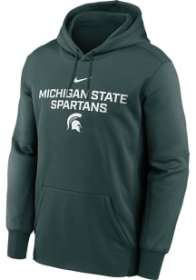 Nike Michigan State Spartans Mens Green Wordmark Hood