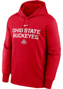 Nike Ohio State Buckeyes Mens Red Wordmark Hood