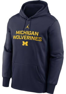 Nike Michigan Wolverines Mens Blue Wordmark Hood