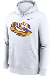 Nike LSU Tigers Mens White Club Fleece Long Sleeve Hoodie