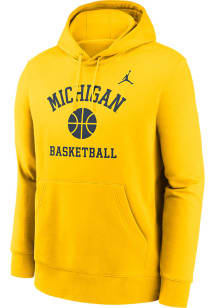 Nike Michigan Wolverines Mens Yellow Club Fleece Long Sleeve Hoodie