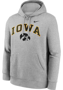 Nike Iowa Hawkeyes Mens Grey Club Fleece Long Sleeve Hoodie
