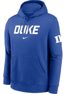 Nike Duke Blue Devils Mens Blue Club Fleece Two Hit Long Sleeve Hoodie