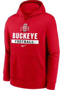 Nike Ohio State Buckeyes Mens Red Club Fleece Long Sleeve Hoodie