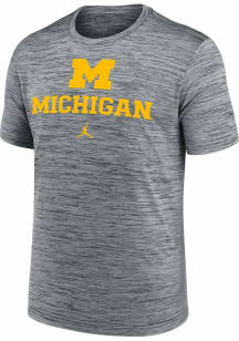 Nike Michigan Wolverines Grey Velocity Short Sleeve T Shirt