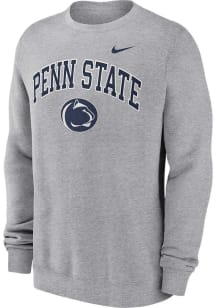 Nike Penn State Nittany Lions Mens Grey Club Fleece Long Sleeve Crew Sweatshirt
