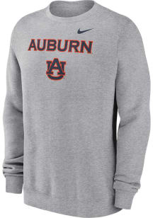 Nike Auburn Tigers Mens Grey Logo Long Sleeve Crew Sweatshirt