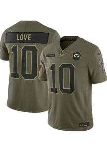 Jordan Love Nike Green Bay Packers Mens Olive Salute to Service Limited Football Jersey