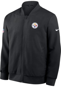 Nike Pittsburgh Steelers Mens Black Sideline Bomber Medium Weight Jacket