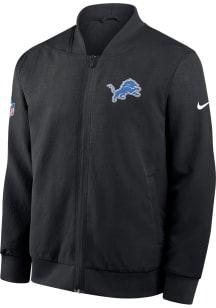 Nike Detroit Lions Mens Black Sideline Bomber Medium Weight Jacket