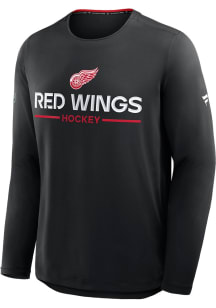 Detroit Red Wings Black Authentic Pro Rink Long Sleeve T-Shirt