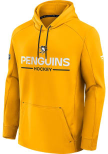 Pittsburgh Penguins Mens Gold Authentic Pro Rink Poly Hood