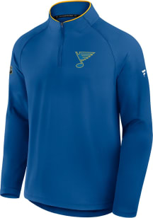 St Louis Blues Mens Blue Authentic Pro Rink Training Long Sleeve Qtr Zip Pullover