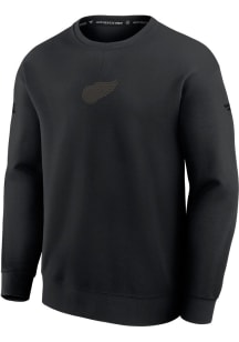 Detroit Red Wings Mens Black Authentic Pro Road Long Sleeve Fashion Sweatshirt
