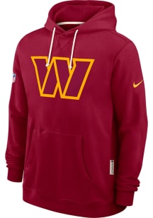 Nike Washington Commanders Mens Red Sideline Long Sleeve Hoodie