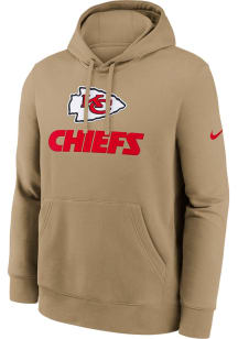 Nike Kansas City Chiefs Mens Tan Rewind Club Long Sleeve Hoodie