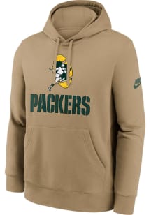Nike Green Bay Packers Mens Tan Rewind Club Long Sleeve Hoodie