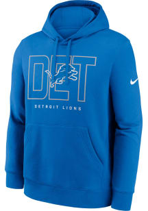 Nike Detroit Lions Mens Blue Club Long Sleeve Hoodie