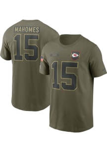 Patrick Mahomes Kansas City Chiefs Olive Salute to Service Short Sleeve Player T Shirt