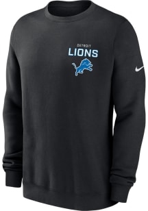 Nike Detroit Lions Mens Black Club Long Sleeve Crew Sweatshirt