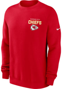 Nike Kansas City Chiefs Mens Red Club Long Sleeve Crew Sweatshirt