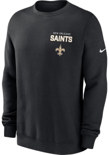 Nike New Orleans Saints Mens Black Club Long Sleeve Crew Sweatshirt