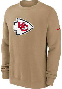 Nike Kansas City Chiefs Mens Tan Rewind Club Long Sleeve Crew Sweatshirt