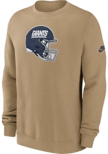 Nike New York Giants Mens Tan Rewind Club Long Sleeve Crew Sweatshirt