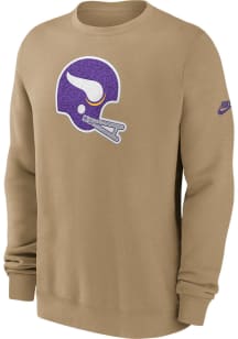 Nike Minnesota Vikings Mens Tan Rewind Club Long Sleeve Crew Sweatshirt