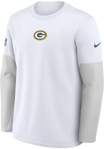 Nike Green Bay Packers Mens White Sideline Long Sleeve Sweatshirt