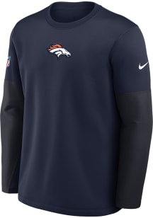 Nike Denver Broncos Mens Navy Blue Sideline Long Sleeve Sweatshirt