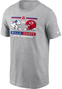 Nike Kansas City Chiefs Grey 2024 Conference Matchup vs Buffalo Bills Short Sleeve T Shirt