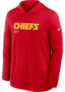 Nike Kansas City Chiefs Mens Red Sideline Long Sleeve Lightweight Hoodie