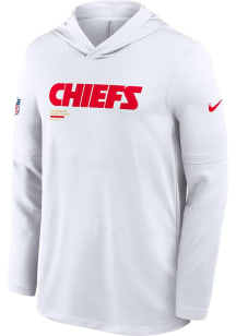 Nike Kansas City Chiefs Mens White Sideline Long Sleeve Lightweight Hoodie