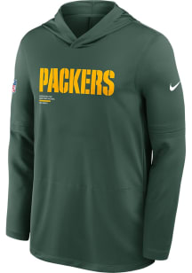 Nike Green Bay Packers Mens Green Sideline Long Sleeve Lightweight Hoodie