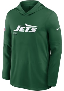 Nike New York Jets Mens Green Sideline Long Sleeve Lightweight Hoodie