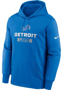 Nike Detroit Lions Mens Blue Therma Hood