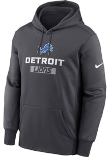Nike Detroit Lions Mens Anthracite Therma Hood