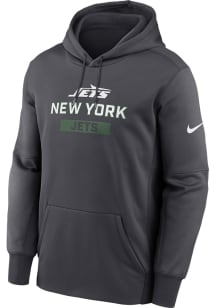 Nike New York Jets Mens Anthracite Therma Hood