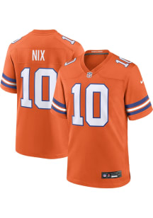 Bo Nix  Nike Denver Broncos Orange Alt Game Football Jersey