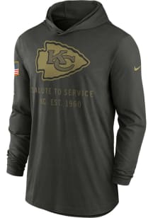 Nike Kansas City Chiefs Mens Green Salute to Service Long Sleeve Lightweight Hoodie