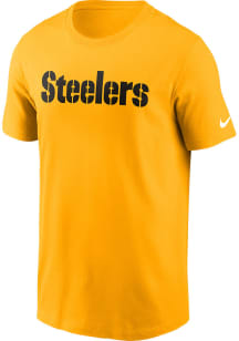Nike Pittsburgh Steelers Gold Wordmark Essentials Short Sleeve T Shirt